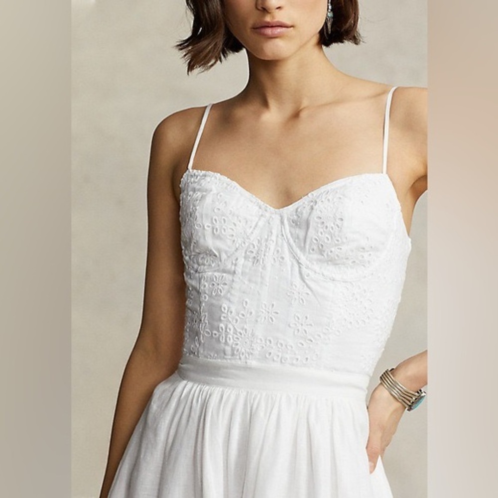 Polo by Ralph Lauren White Eyelet Crop Top ASO Taylor Swift